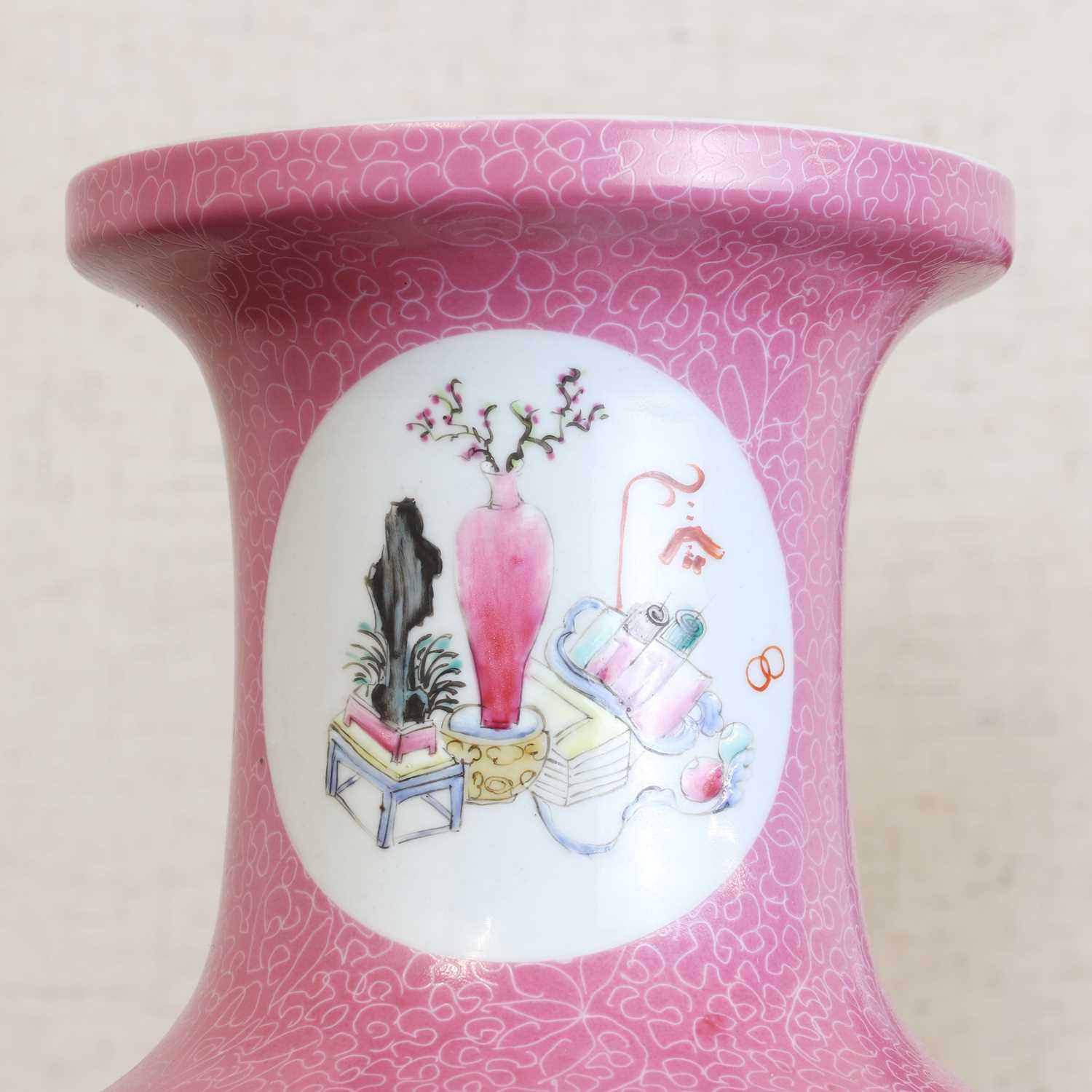 A pair of Chinese famille rose vases, - Image 8 of 9
