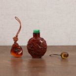 A Chinese amber snuff bottle,
