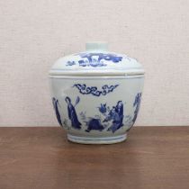 A Chinese blue and white jar and cover,