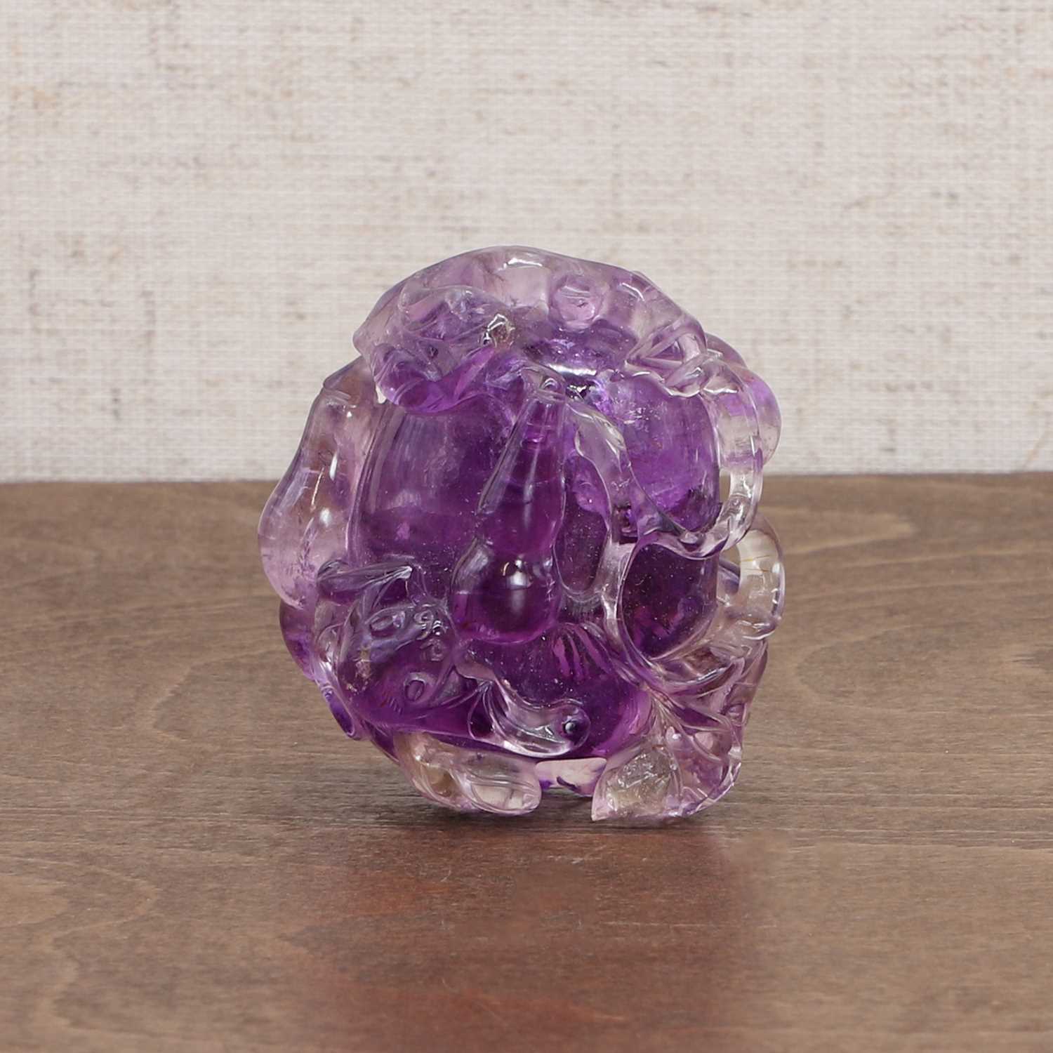 A Chinese amethyst carving, - Image 2 of 9