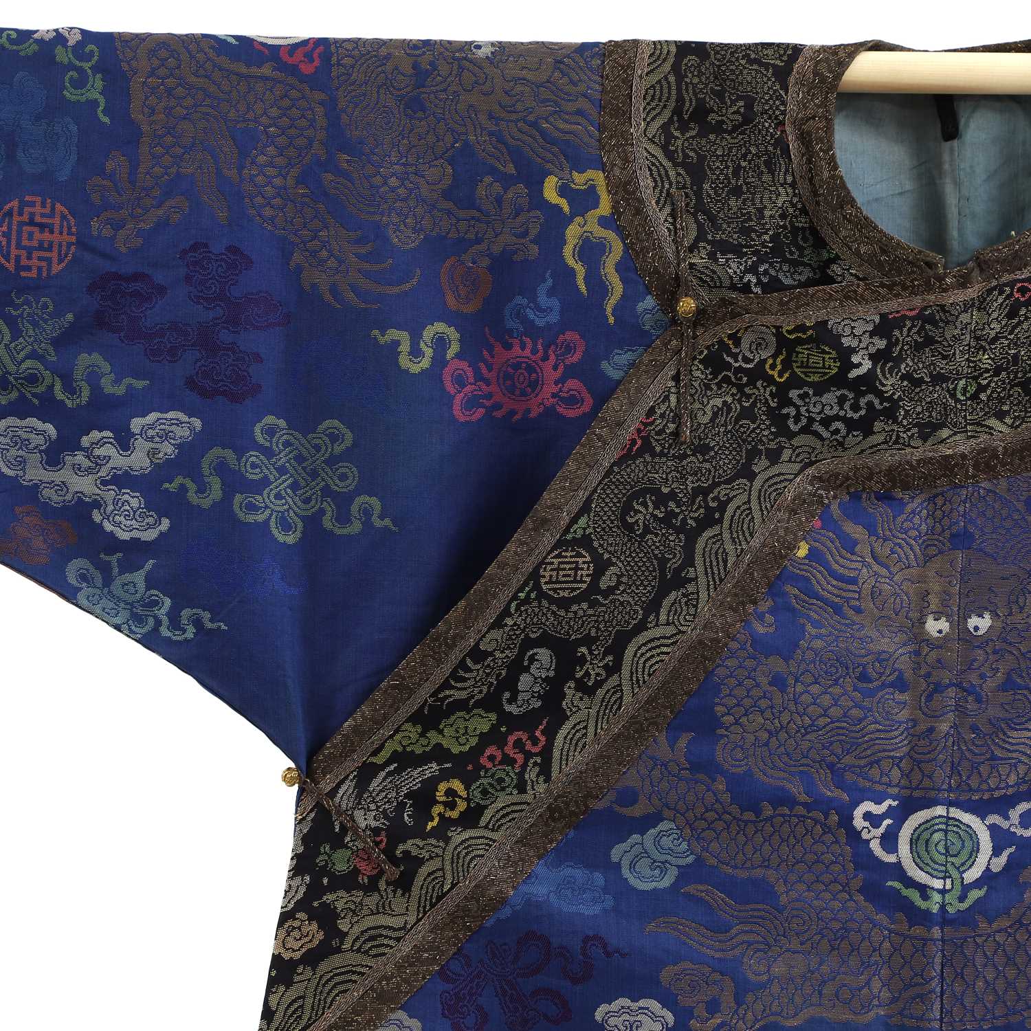 A Chinese brocade-weave dragon robe, - Image 11 of 17