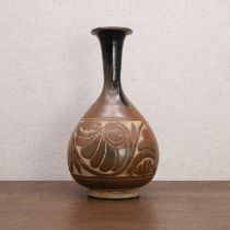 A Chinese brown-glazed yuhuchun vase,