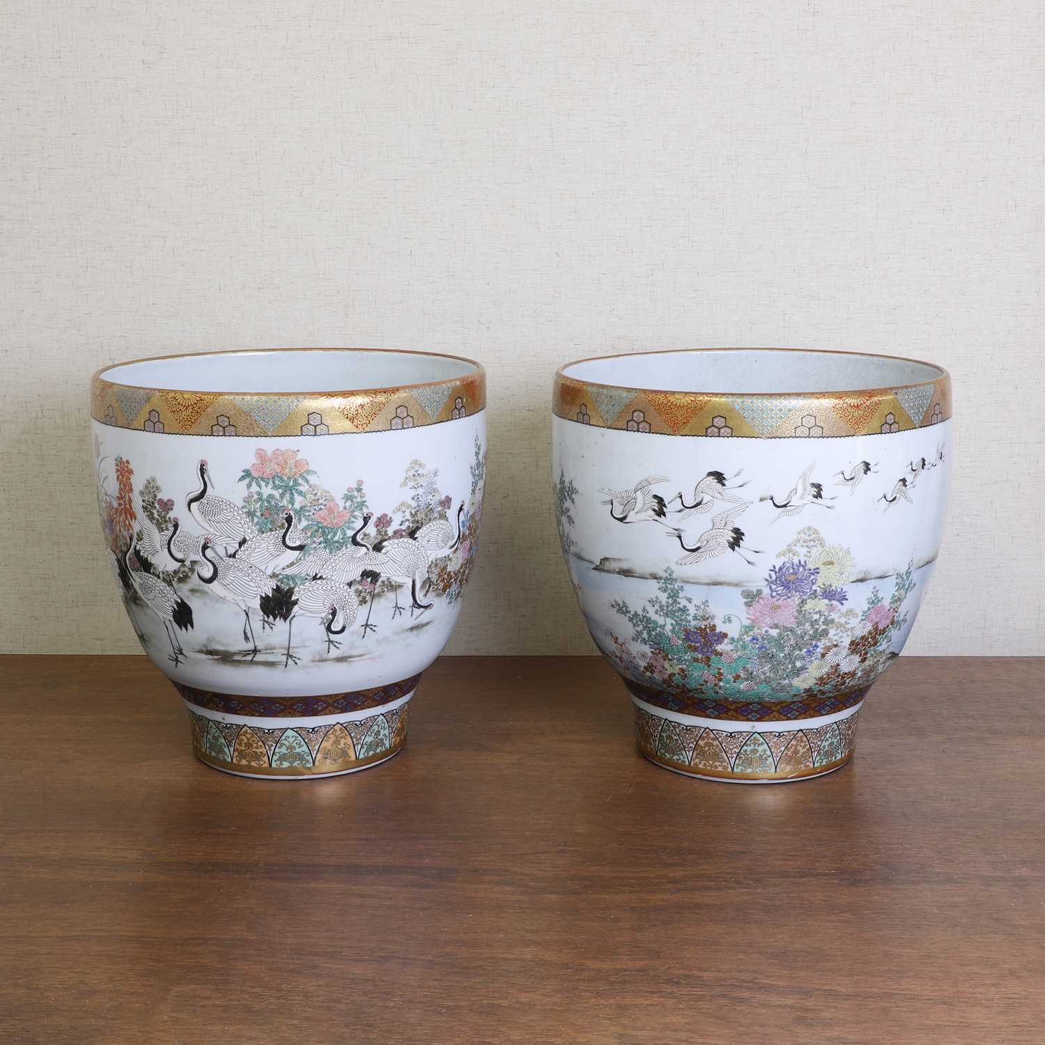 A pair of Japanese Kutani vases, - Image 3 of 12