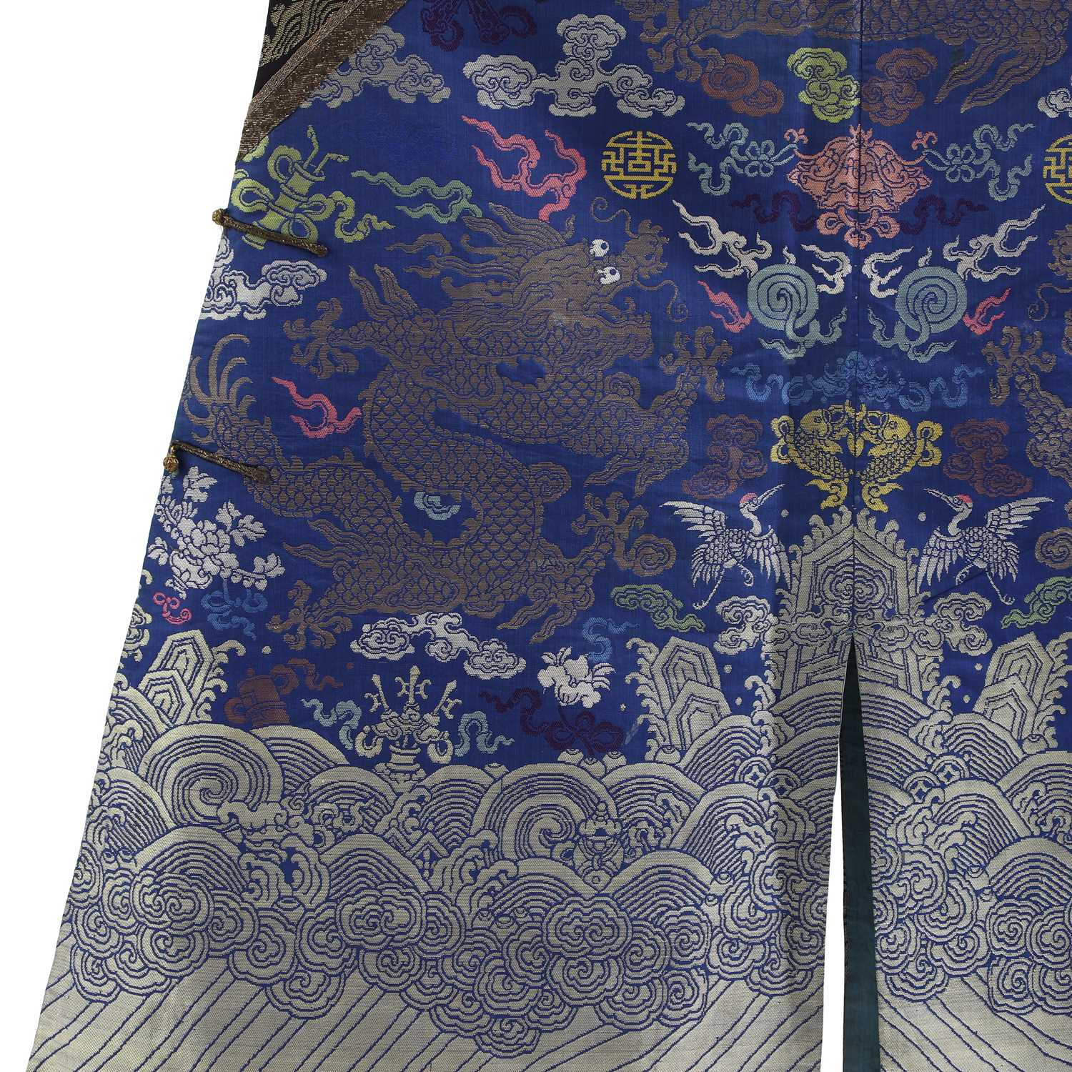 A Chinese brocade-weave dragon robe, - Image 4 of 17