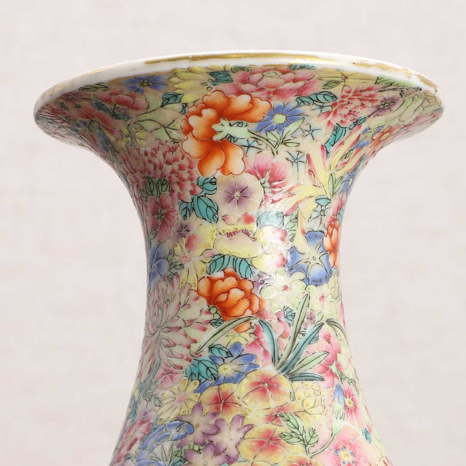 A Chinese famille rose yuhuchun vase, - Image 7 of 8