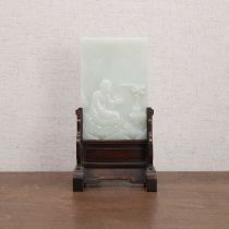 A Chinese jade table screen,