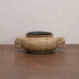 A Chinese soapstone incense burner,