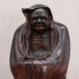 A Japanese Bizen-type stoneware figure,
