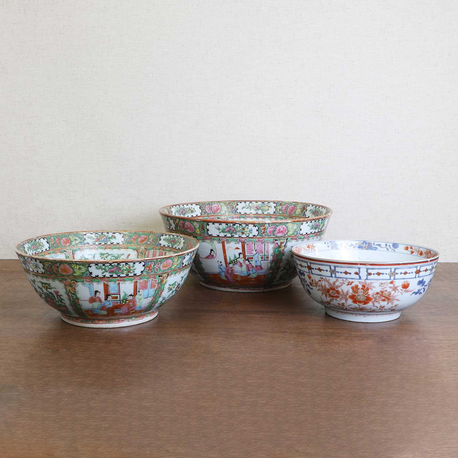 Three Chinese punchbowls,