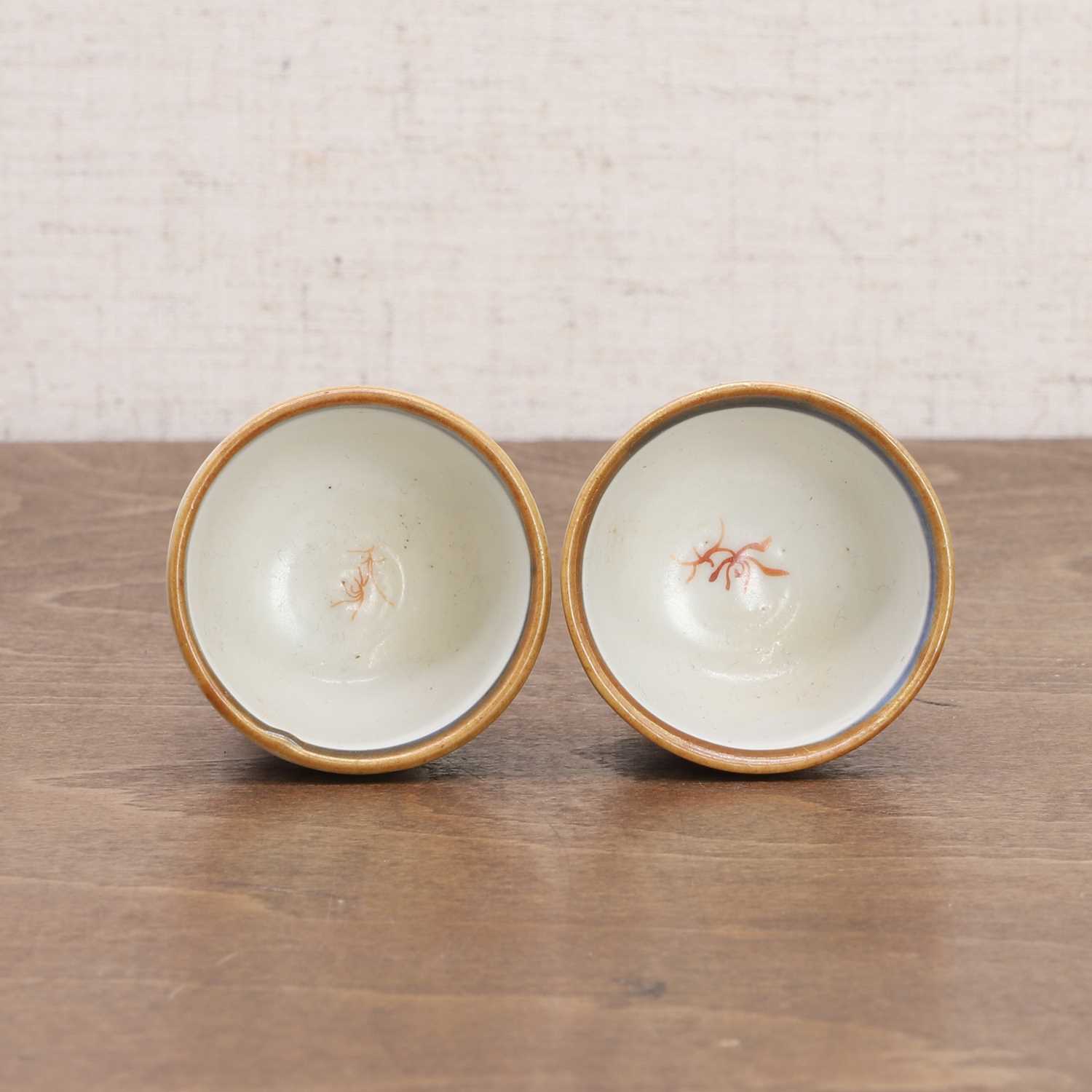 A pair of Chinese stem cups, - Image 5 of 7