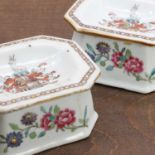 A pair of Chinese export famille rose salts,