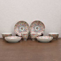 A collection of Chinese cups and saucers,