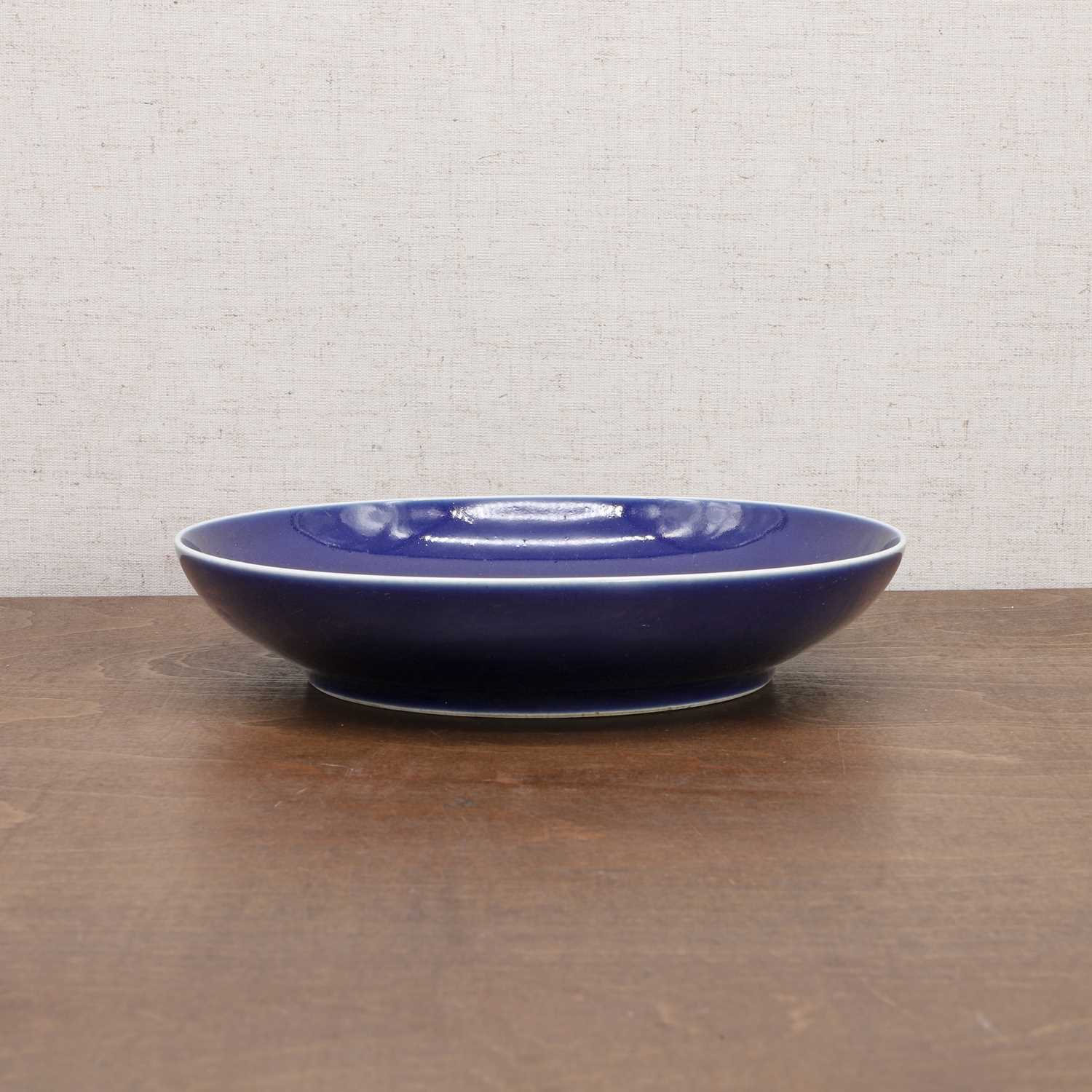 A Chinese blue-glazed plate, - Image 3 of 4