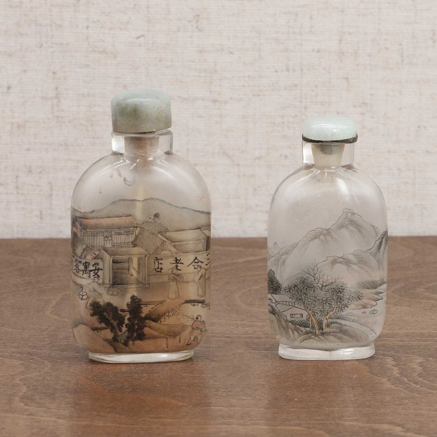 Two Chinese inside-painted snuff bottles, - Image 3 of 7