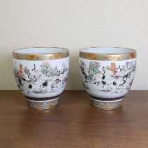 A pair of Japanese Kutani vases,