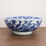 A Chinese blue and white punchbowl,