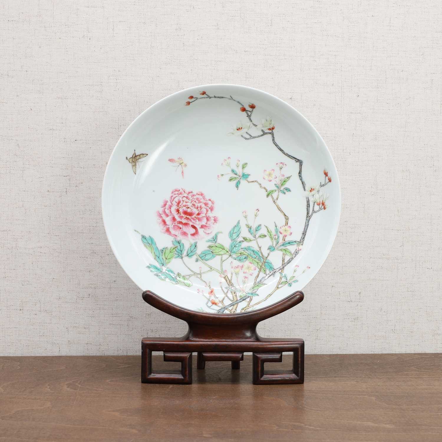 A Chinese famille rose dish,