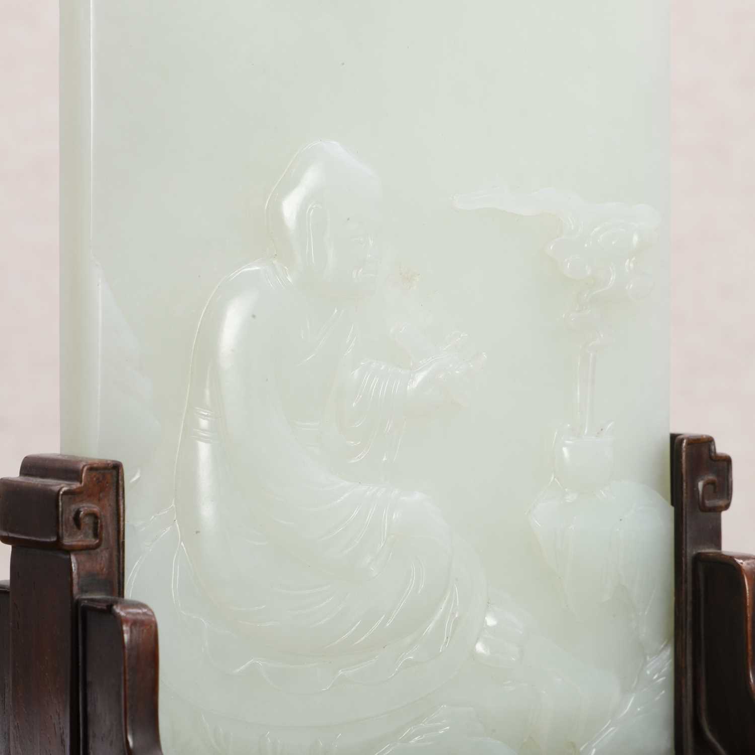 A Chinese jade table screen, - Image 7 of 8