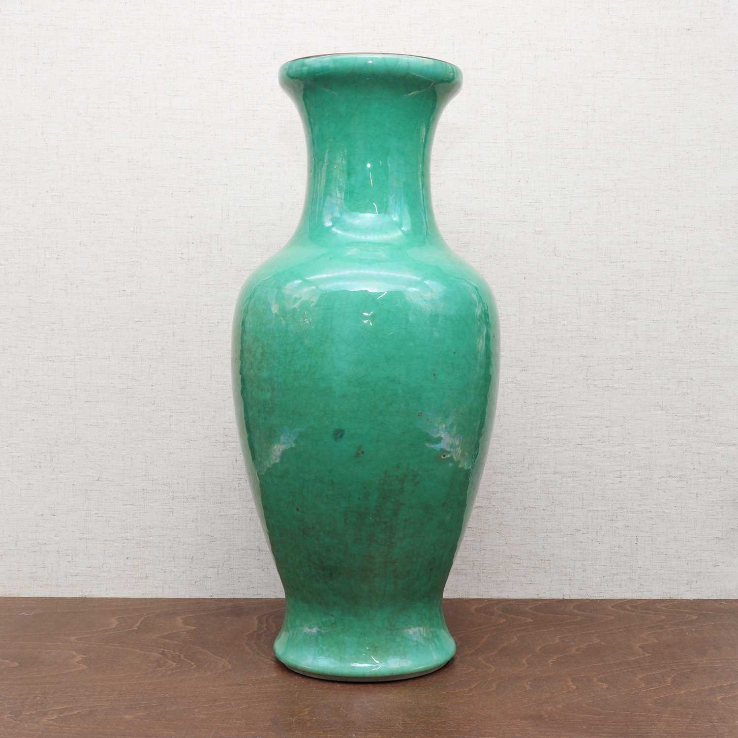 A Chinese green-glazed vase,