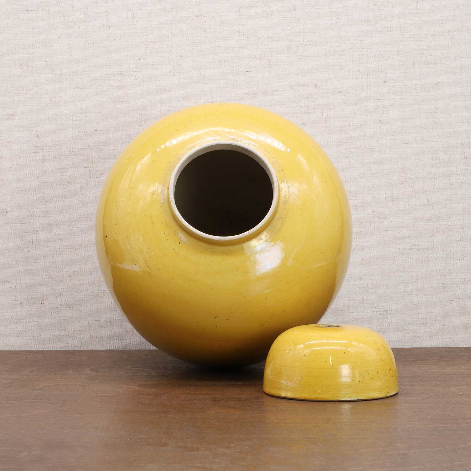 A Chinese yellow-glazed jar and cover, - Image 5 of 8