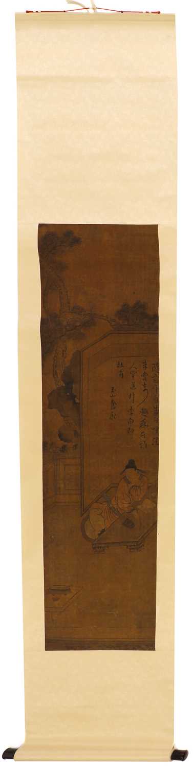 A Chinese hanging scroll, - Bild 2 aus 2