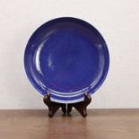 A Chinese blue-glazed plate,