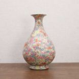 A Chinese famille rose yuhuchun vase,