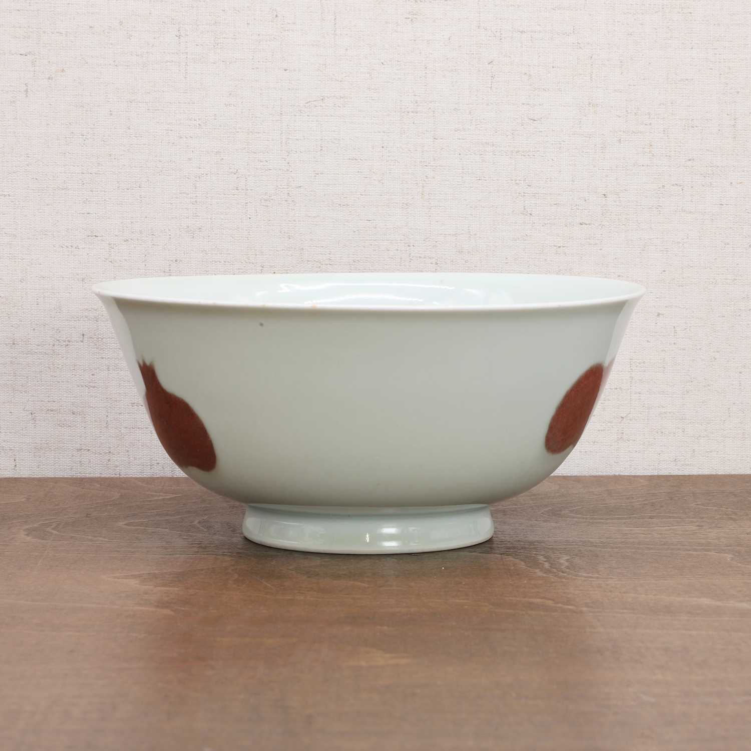 A Chinese copper-red decorated 'sanduo' bowl, - Image 3 of 8