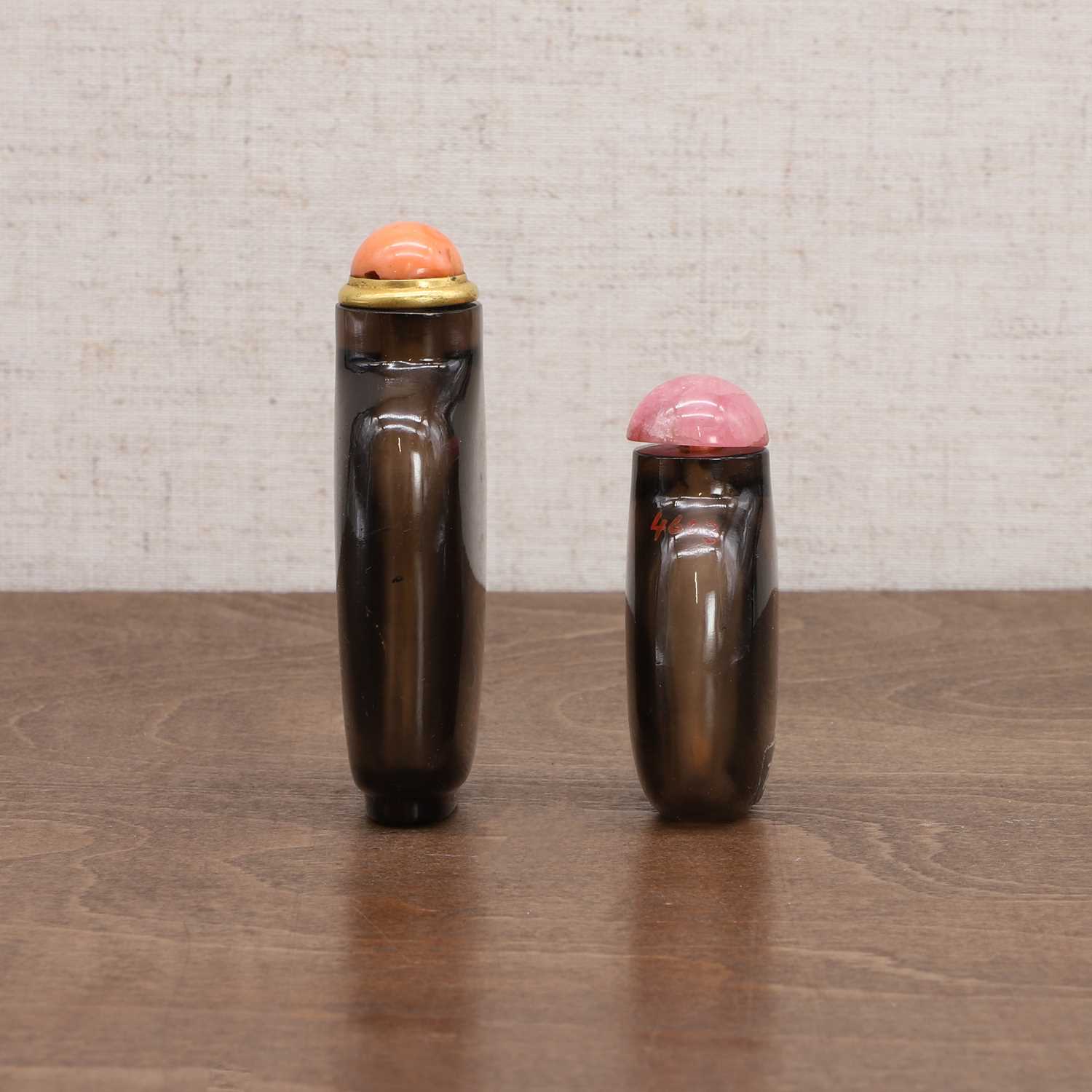Two Chinese smoky quartz snuff bottles, - Image 2 of 7