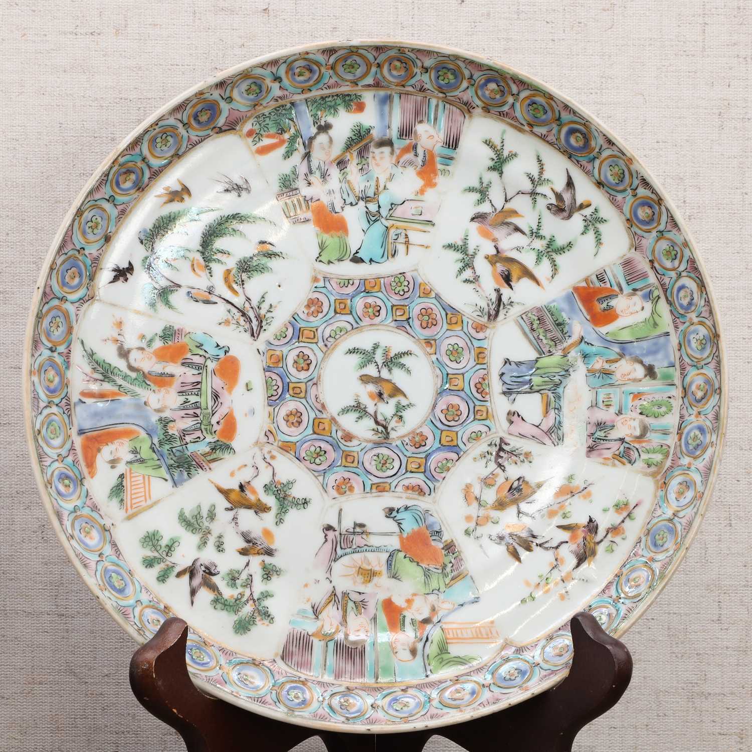 Three Chinese famille rose plates, - Image 6 of 6