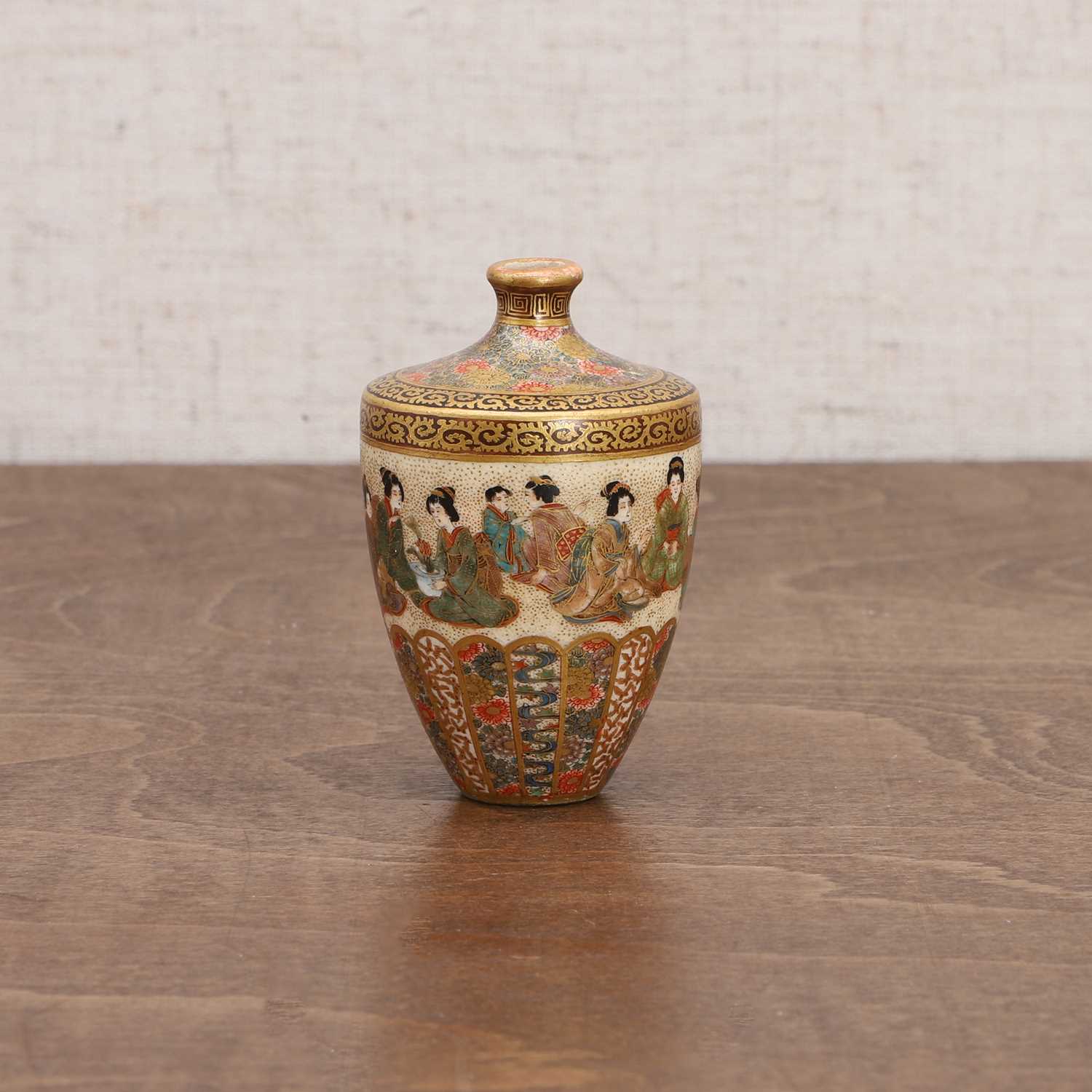 A Japanese Satsuma ware miniature vase, - Image 6 of 10
