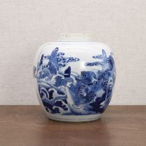 A Chinese blue and white jar,