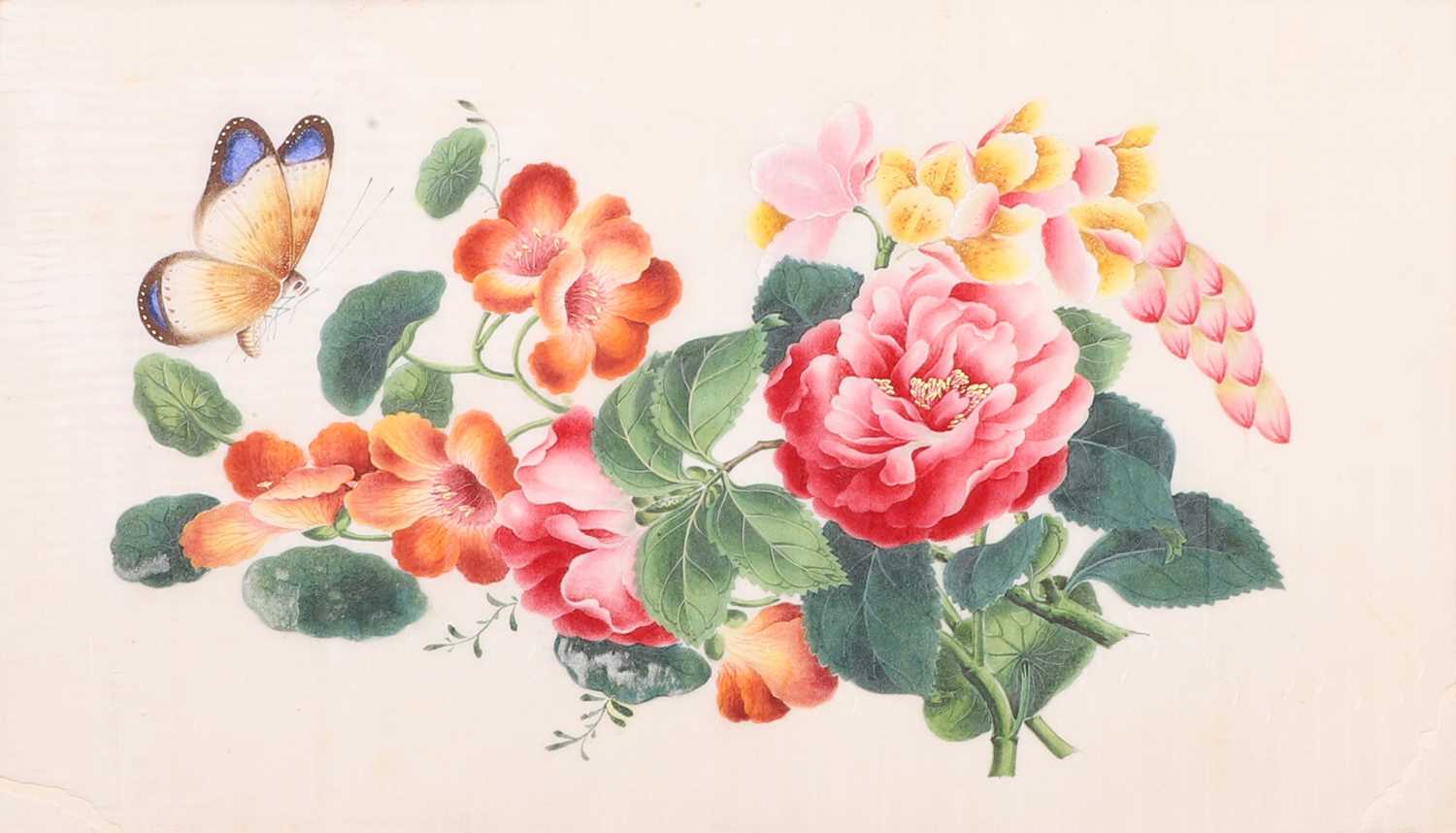An album of Chinese pith paper paintings, - Image 5 of 32