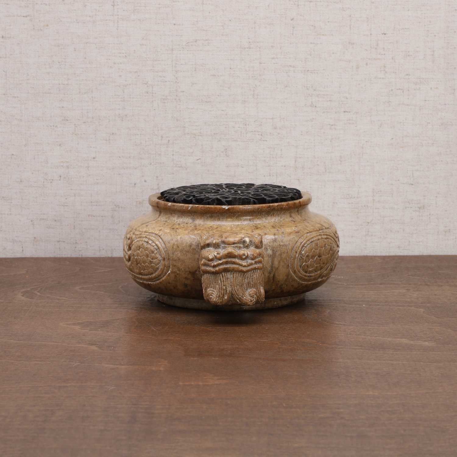 A Chinese soapstone incense burner, - Image 2 of 9