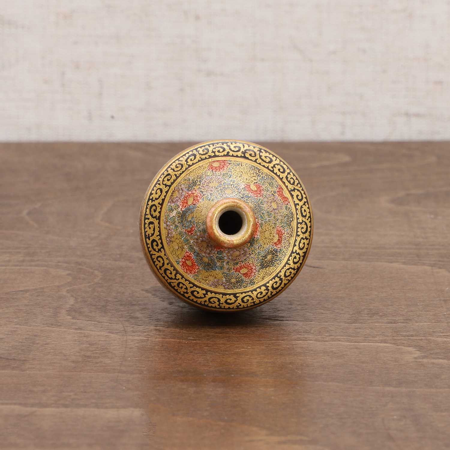 A Japanese Satsuma ware miniature vase, - Image 8 of 10