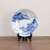 A Chinese blue and white saucer,