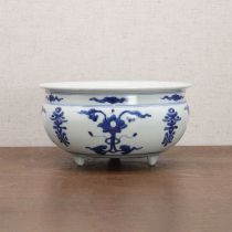 A Chinese blue and white incense burner,