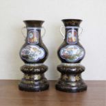 A pair of Japanese Imari vases,