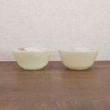 A pair of Chinese jade bowls,