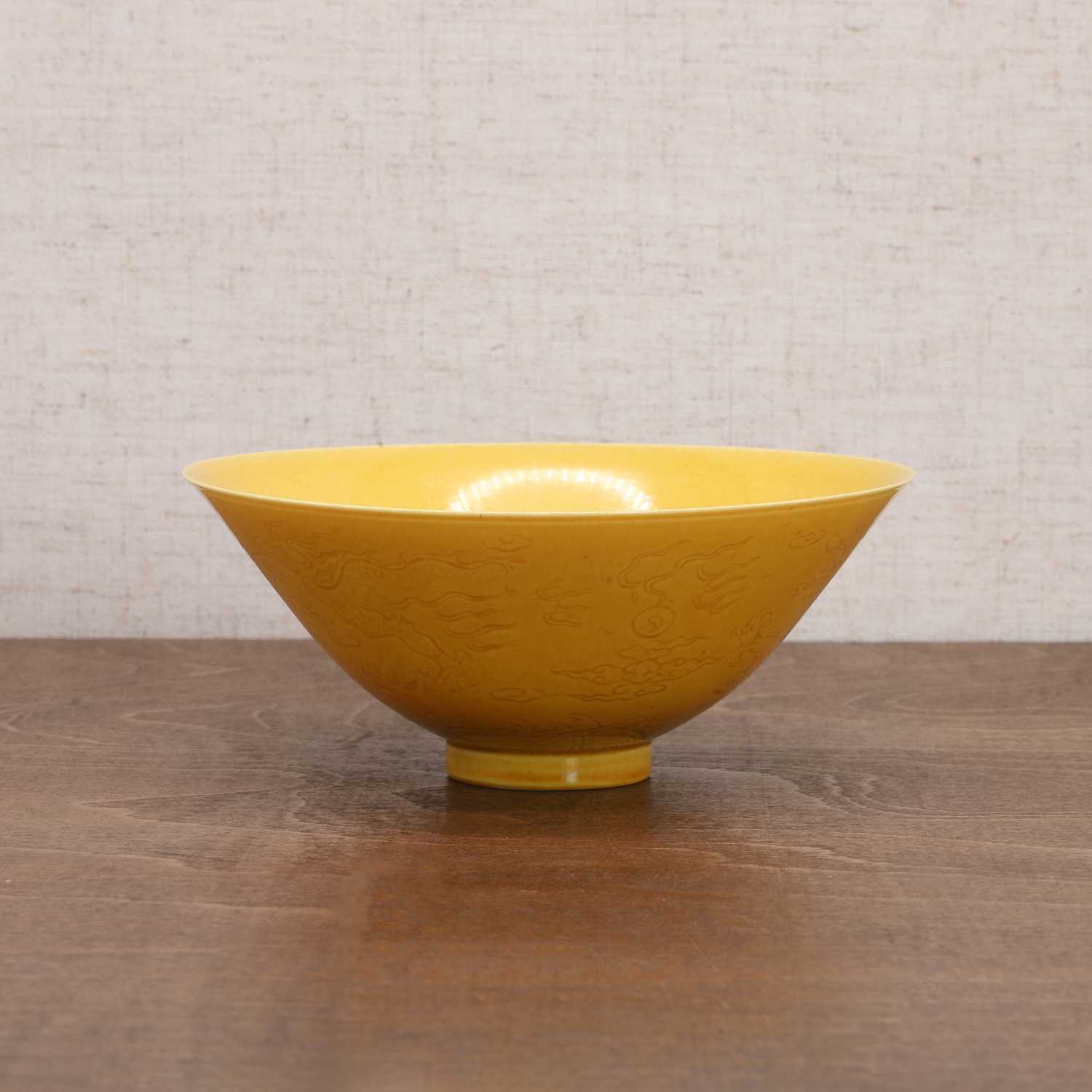 A Chinese yellow-glazed bowl, - Image 4 of 8