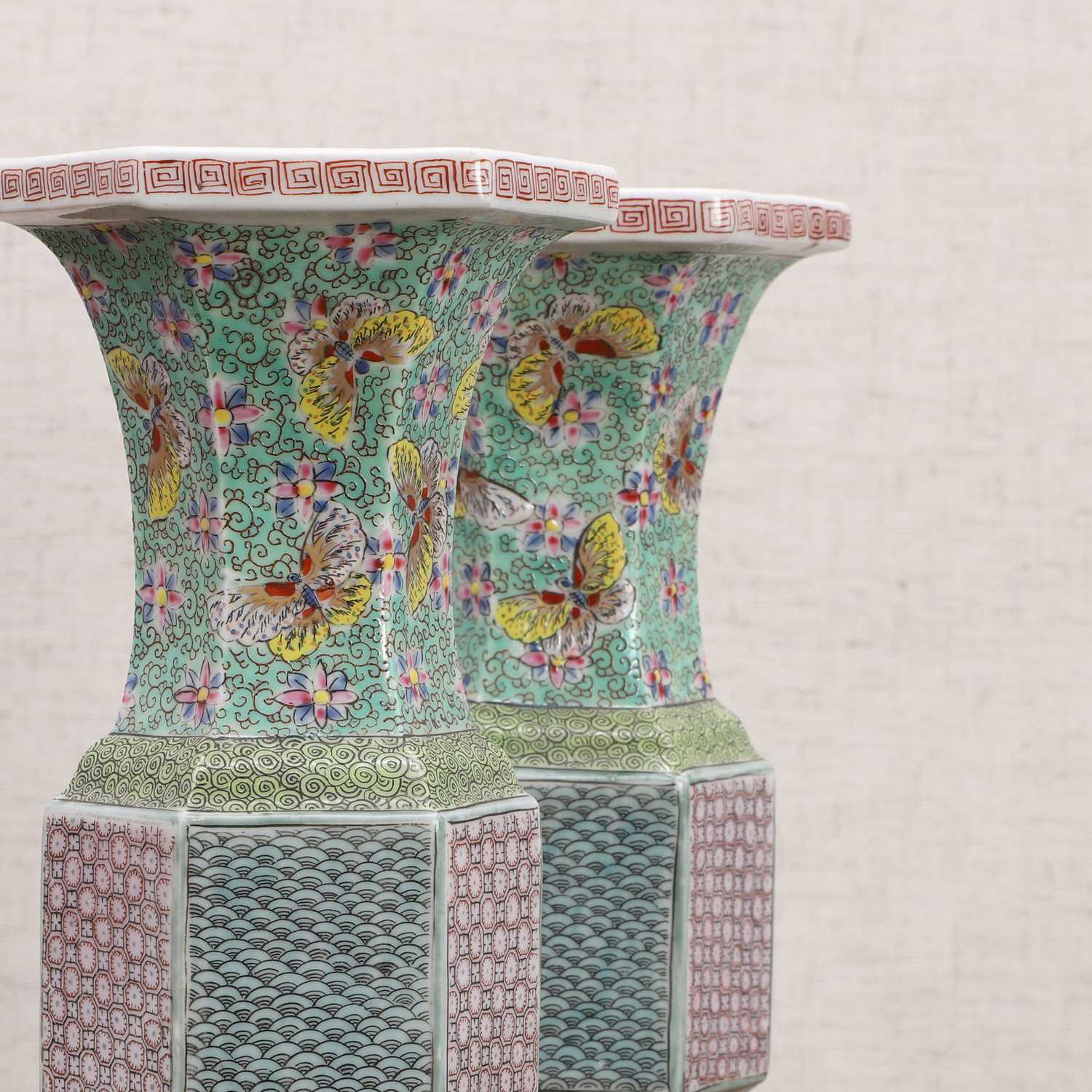 A pair of Chinese famille rose vases, - Image 11 of 11