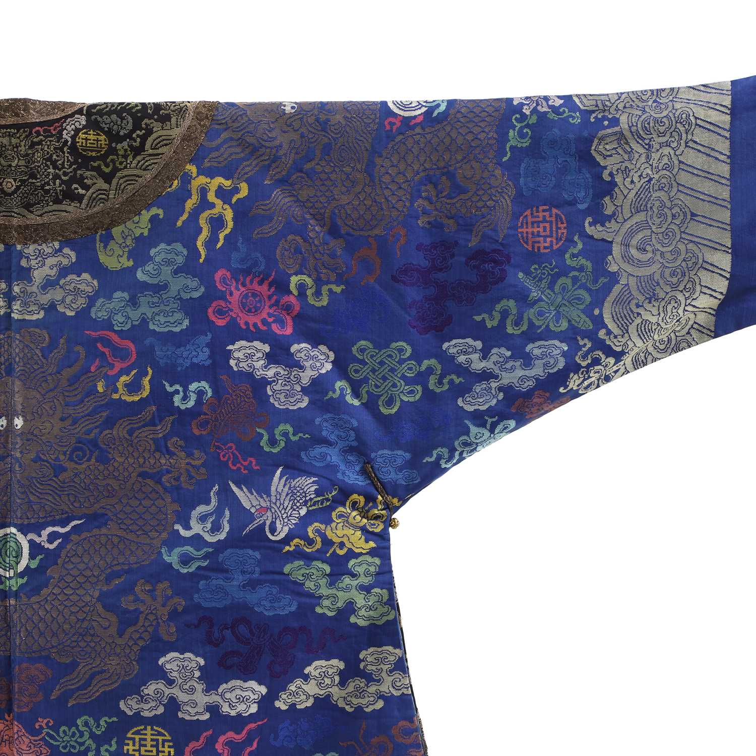 A Chinese brocade-weave dragon robe, - Image 10 of 17