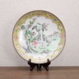 A Chinese Canton painted enamel plate，