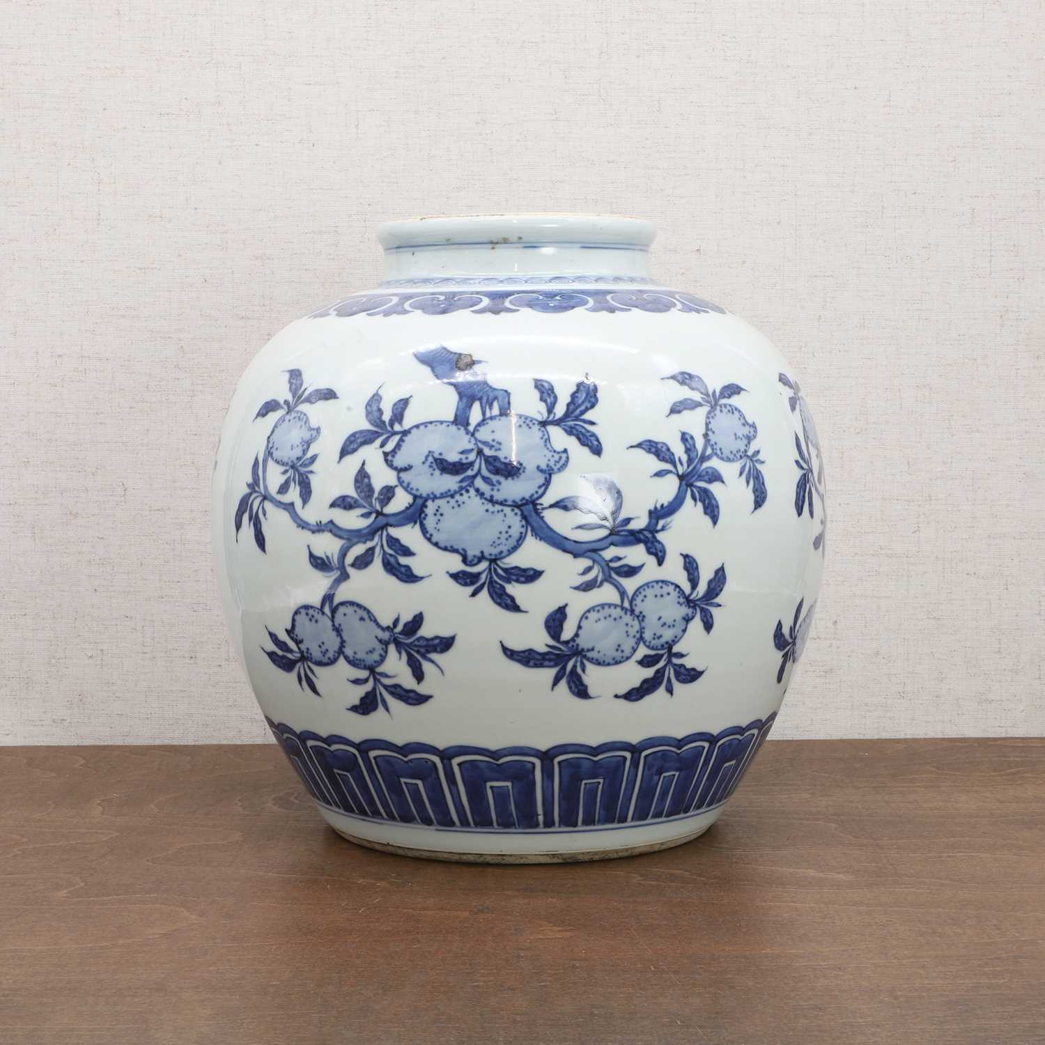 A Chinese blue and white jar,