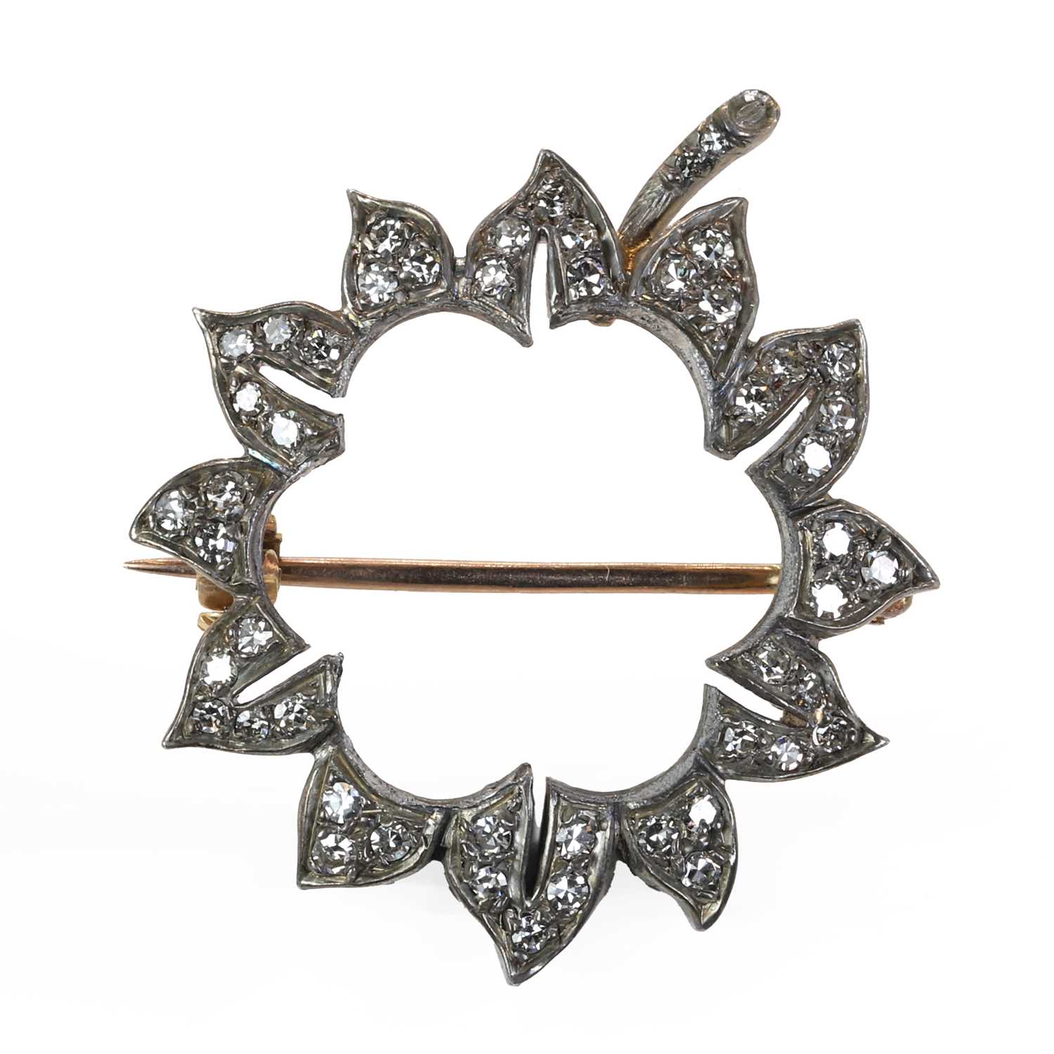 An early 20th century floral diamond brooch,