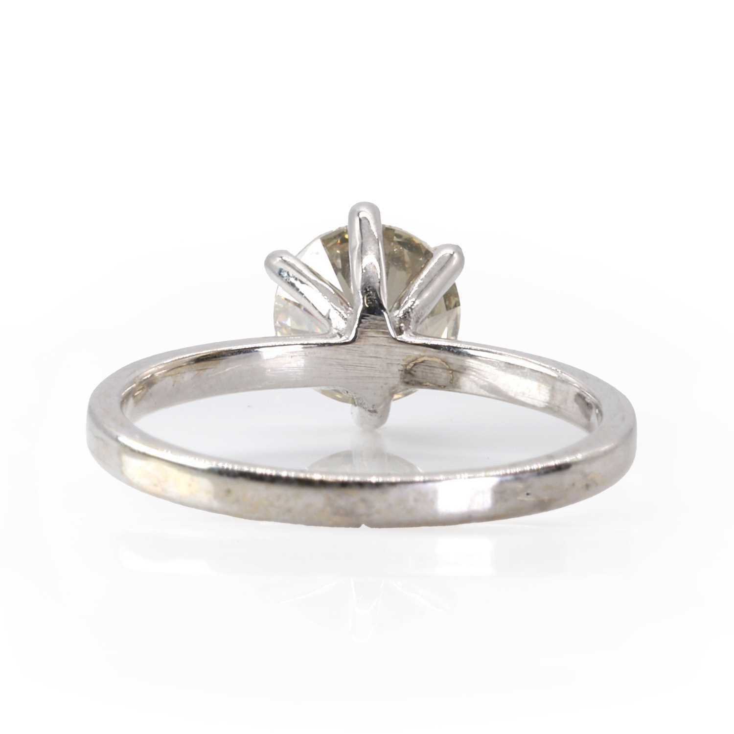 A white gold single stone diamond ring, - Image 2 of 5