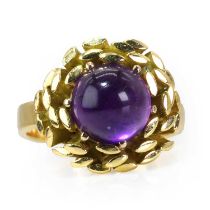 An 18ct gold amethyst ring by John Donald, c.1989,