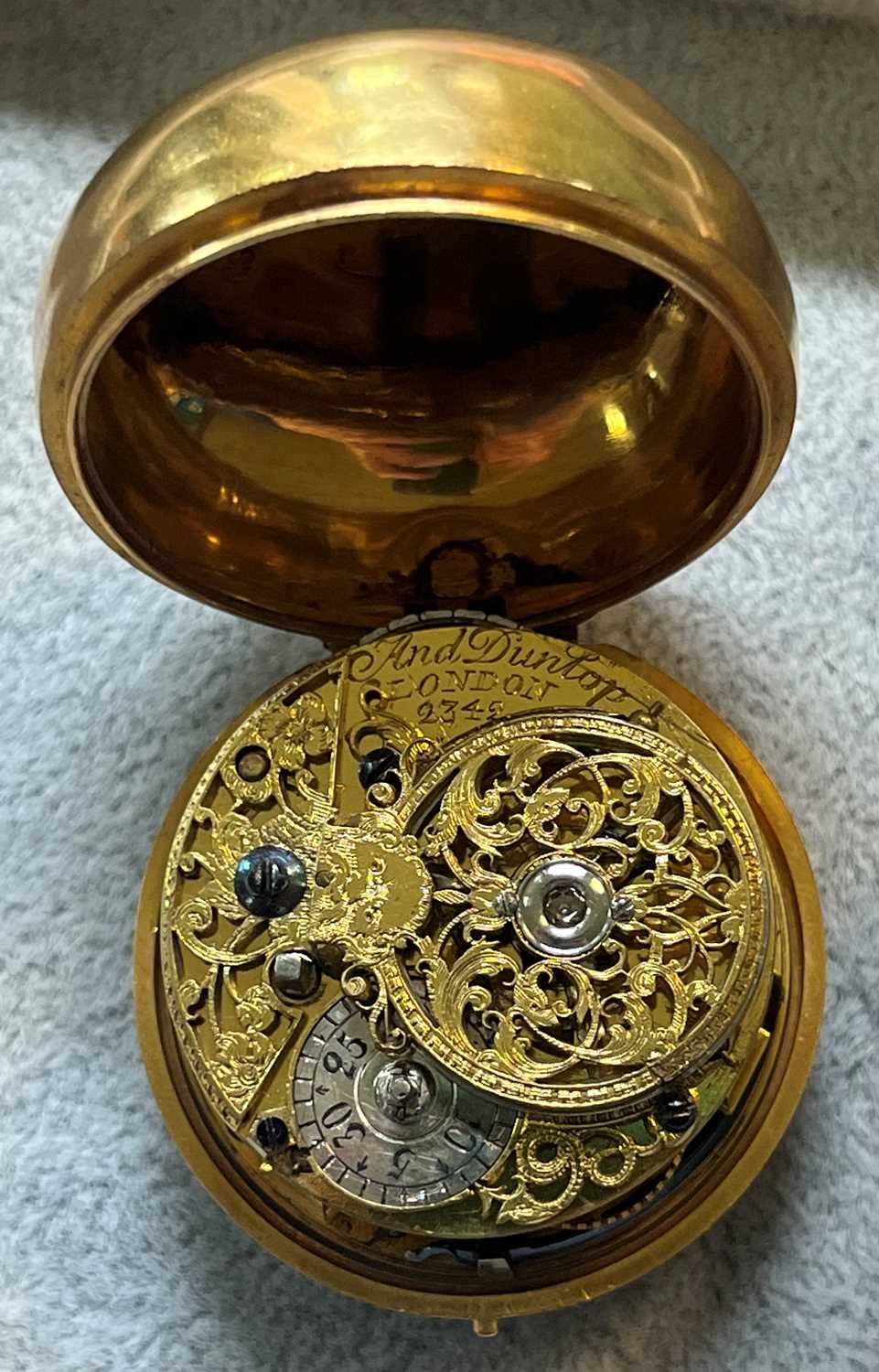 A Georgian 18ct gold pair cased verge fusee pocket watch, - Image 5 of 8