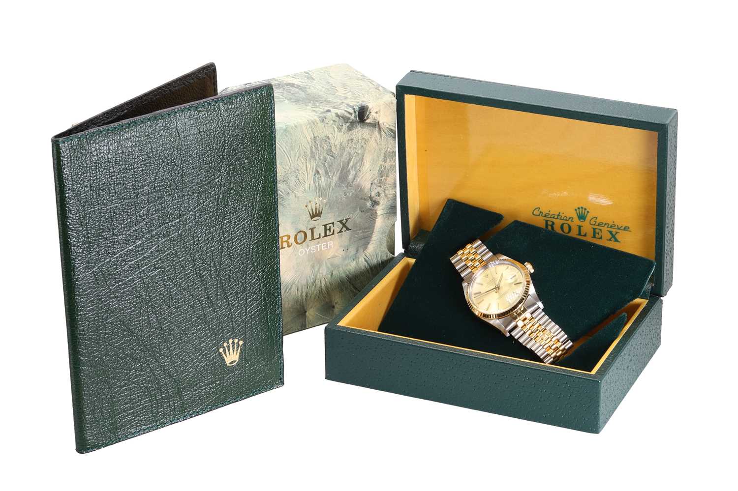 A Gentlemen's stainless steel and 18ct gold Rolex Datejust bracelet watch, c.1973, - Bild 3 aus 7