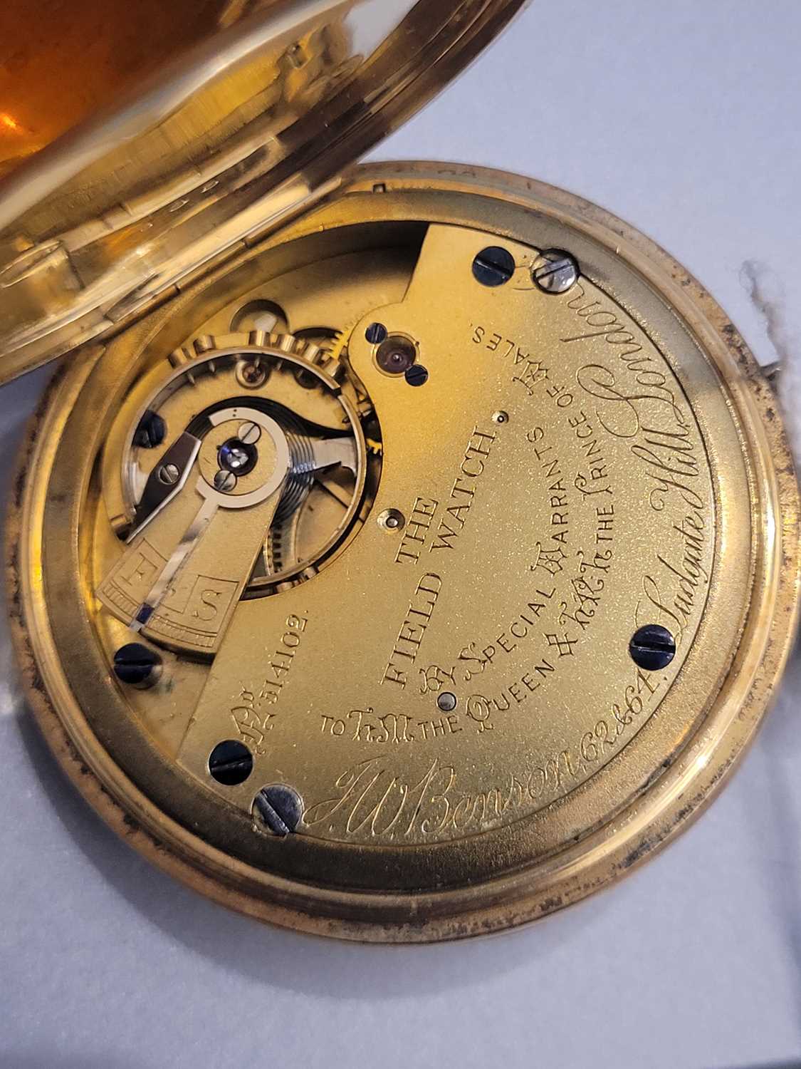An 18ct gold side wind hunter pocket watch, by J.W. Benson, - Image 5 of 5